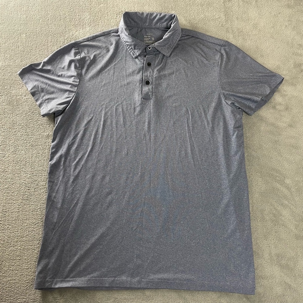 TELALEO Quick Dry Polo shirt Blue Mens size Medium Golf Outdoor Athletic Light